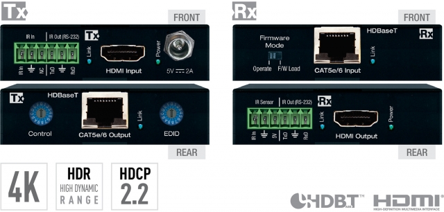Ekstender HDMI/HDBaseT 4K HDCP 2.2, HDR   KD-X222PO