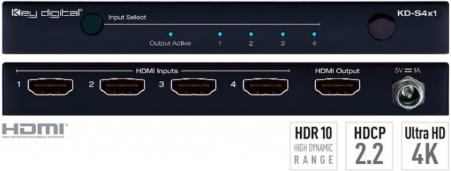Switch HDMI 4K HDCP 2.2. HDR10, KD-S4x1