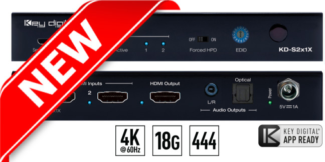 Switch HDMI 4K HDCP KD-S2x1X