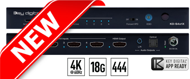 Switch HDMI 4K HDCP KD-S4x1X
