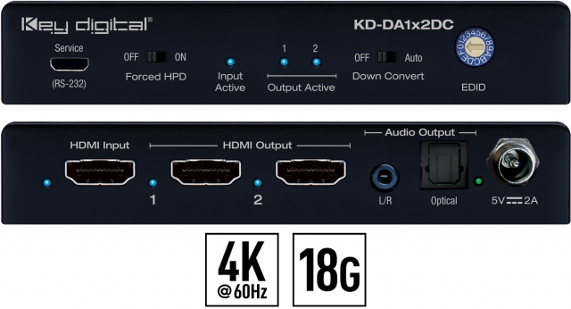 Spliter HDMI 4K KD-DA1x2DC