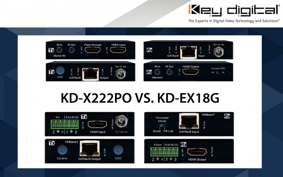 Key Digital : porównanie dwóch polecanych ekstenderów – KD-X222PO vs. KD-EX18G